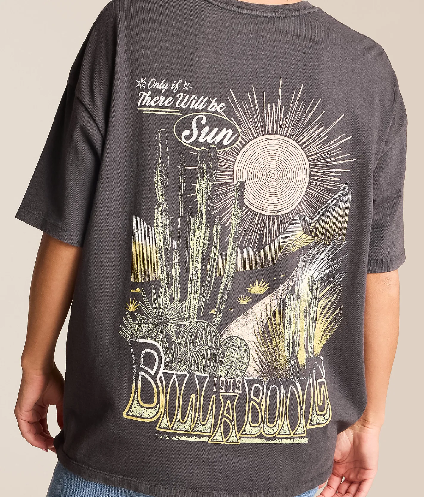 Tops | Billabong Sun Chasing Oversized T-Shirt Off Black