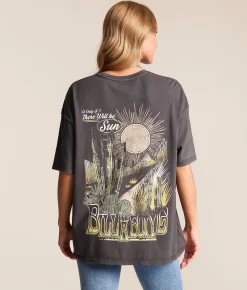 Tops | Billabong Sun Chasing Oversized T-Shirt Off Black