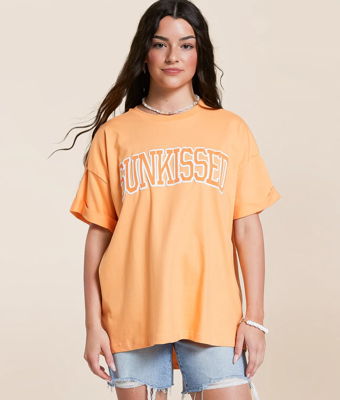 Modish Rebel Sunkissed Oversized T-Shirt Orange Best