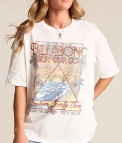 Billabong Sun Meets Sea Oversized T-Shirt Salt Crystal New