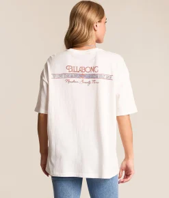 Billabong Sun Meets Sea Oversized T-Shirt Salt Crystal New