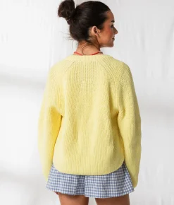 Tops | 33 Coastal Sunny Cropped Cardigan Sweater Yellow