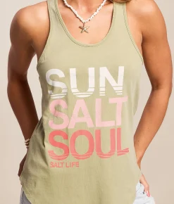 Salt Life Sun Salt Soul Tank Top Matcha Discount