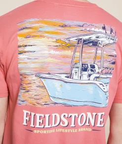 Fieldstone Sunset Boat T-Shirt Watermelon Online