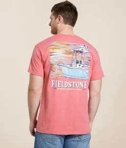 Fieldstone Sunset Boat T-Shirt Watermelon Online