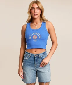 Tops | Billabong Sunset Horizons Cropped Tank Top True Blue