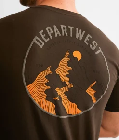 Graphic T-Shirts | Departwest Sunset Peak T-Shirt Espresso
