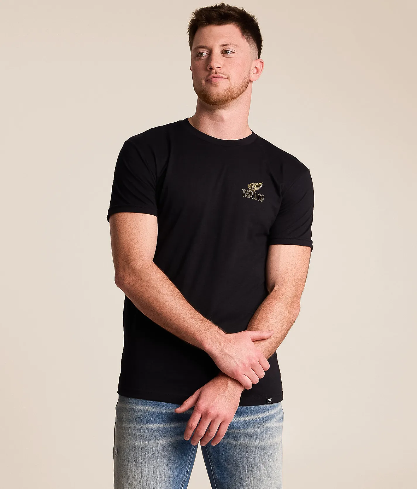 Troll Co Support Blue Collar Grounded T-Shirt Black