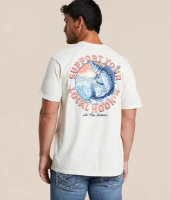 Tops|Graphic T-Shirts | Old Row Support Your Local T-Shirt Ivory