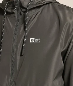 Salty Crew Surface Windbreaker Hooded Jacket Pirate Black New