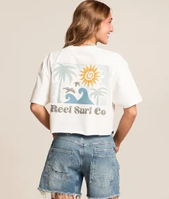 Reef Surf Co. Cropped T-Shirt Marshmallow Reactive Wash Hot