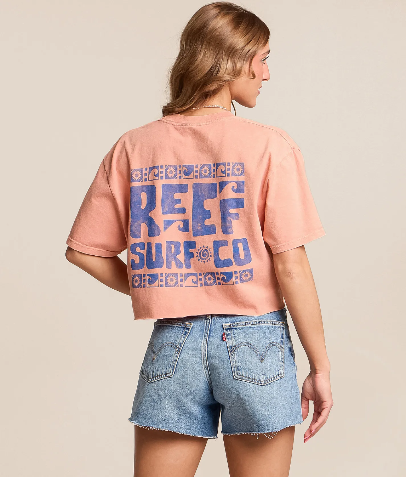 Tops | Reef Surf Cropped T-Shirt Canyon Sunset Mineral Was