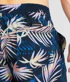 Bottoms|Swimwear | Quiksilver Surfsilk Mix Volley Stretch Swim Trunks Black