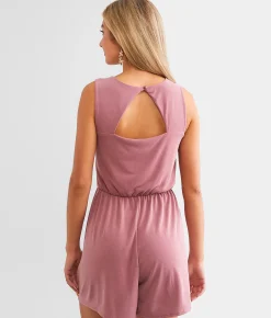 Rompers & Jumpsuits | BKE Surplice Romper Deco Rose