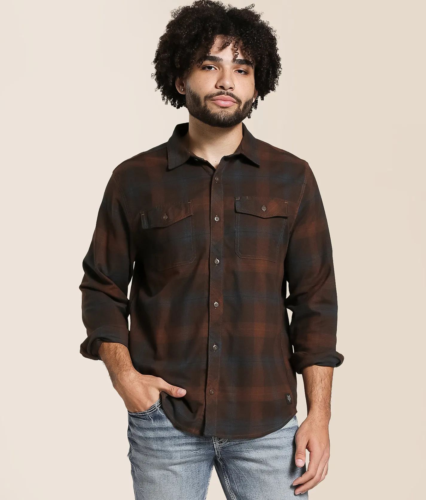 Fox Survivalist Core Flannel Shirt Dark Brown Best