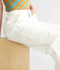 Jeans|Bottoms | Gilded Intent 90s Utility Straight Stretch Jean White