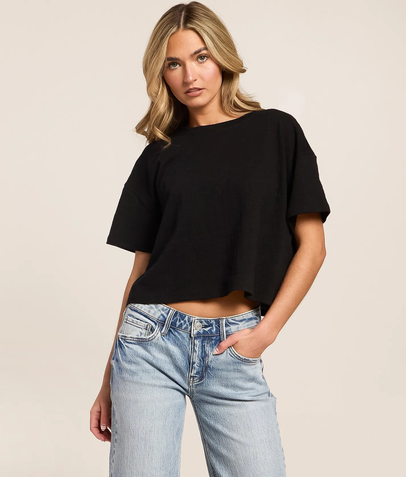 Z Supply Sway Textured T-Shirt Black Outlet