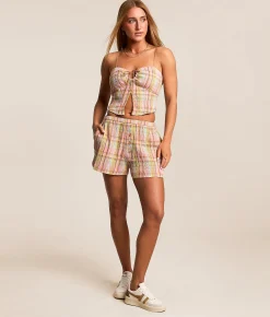 Bottoms | Billabong Sweet Check Plaid Short Party Pink