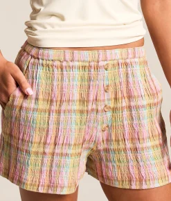 Bottoms | Billabong Sweet Check Plaid Short Party Pink