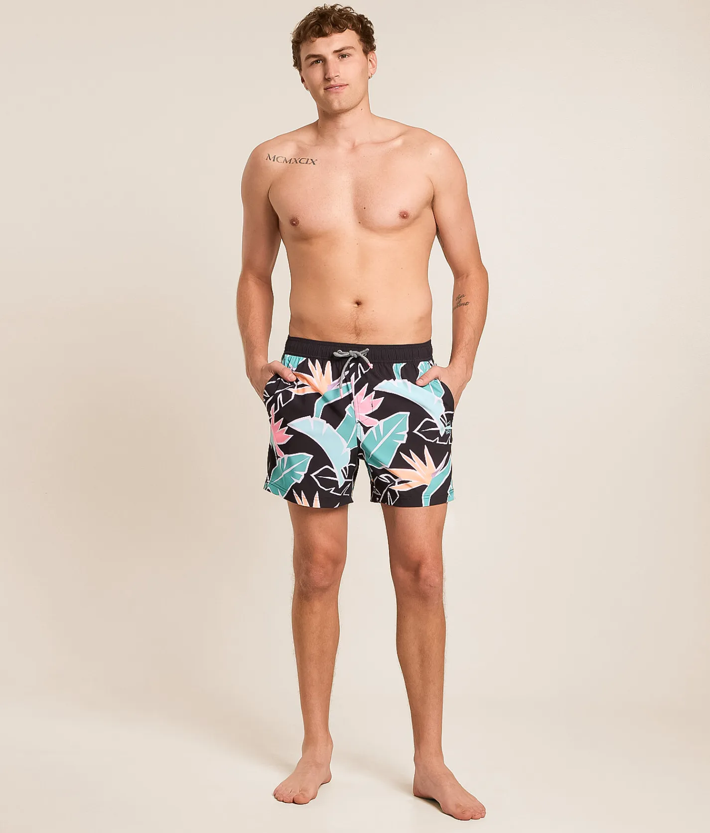 Bottoms|Swimwear | party pants Sweet Leaf Stretch Swim Trunks Black
