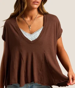 Tops | Free People Swing Along With Me Top Brunette