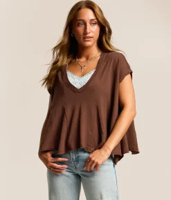 Tops | Free People Swing Along With Me Top Brunette