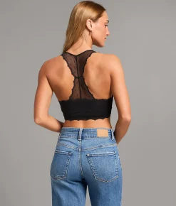 Tops | BKE Swiss Dot Mesh Bralette Black