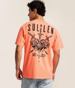 Tops|Graphic T-Shirts | Sullen 3 Swords T-Shirt Neon Orange