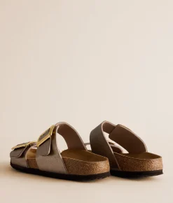 Birkenstock® Sydney Luxe Buckle Sandal Taupe Sale