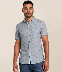 J.B. Holt Tailored Performance Stretch Shirt Blue Coral Clearance