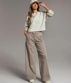 BKE Tailored Wide Leg Stretch Pant Putty New