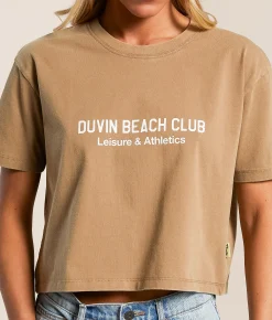 Tops | Duvin Tailwinds Cropped T-Shirt Brown
