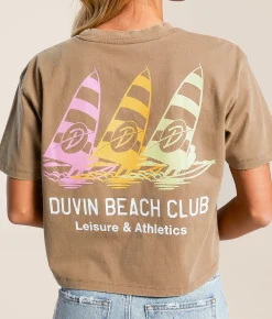 Tops | Duvin Tailwinds Cropped T-Shirt Brown