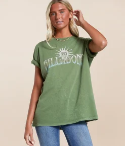 Billabong Take A Tour Oversized T-Shirt Luv Army Sale