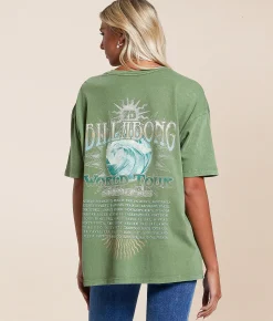 Billabong Take A Tour Oversized T-Shirt Luv Army Sale