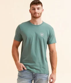 Graphic T-Shirts | Ariat Tall Box Valley T-Shirt Silver Pine