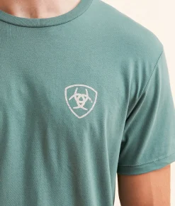 Graphic T-Shirts | Ariat Tall Box Valley T-Shirt Silver Pine