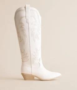 Muse & Co. Tall Western Boot White Online