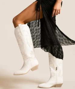 Muse & Co. Tall Western Boot White Online