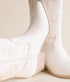 Muse & Co. Tall Western Boot White Online