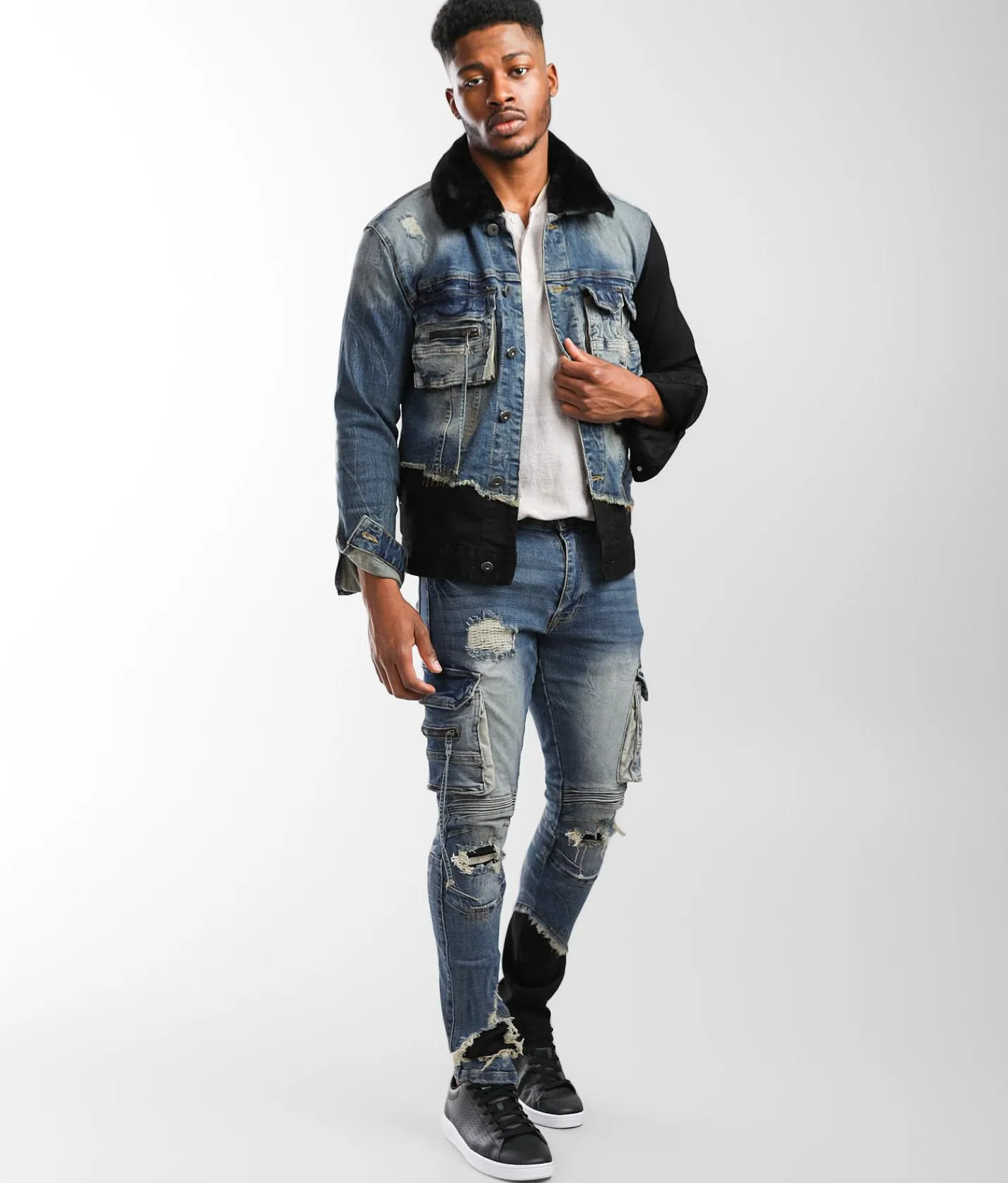Sale Jeans|Bottoms | Smoke Rise® Taper Cargo Stretch Jean Elysian Blue