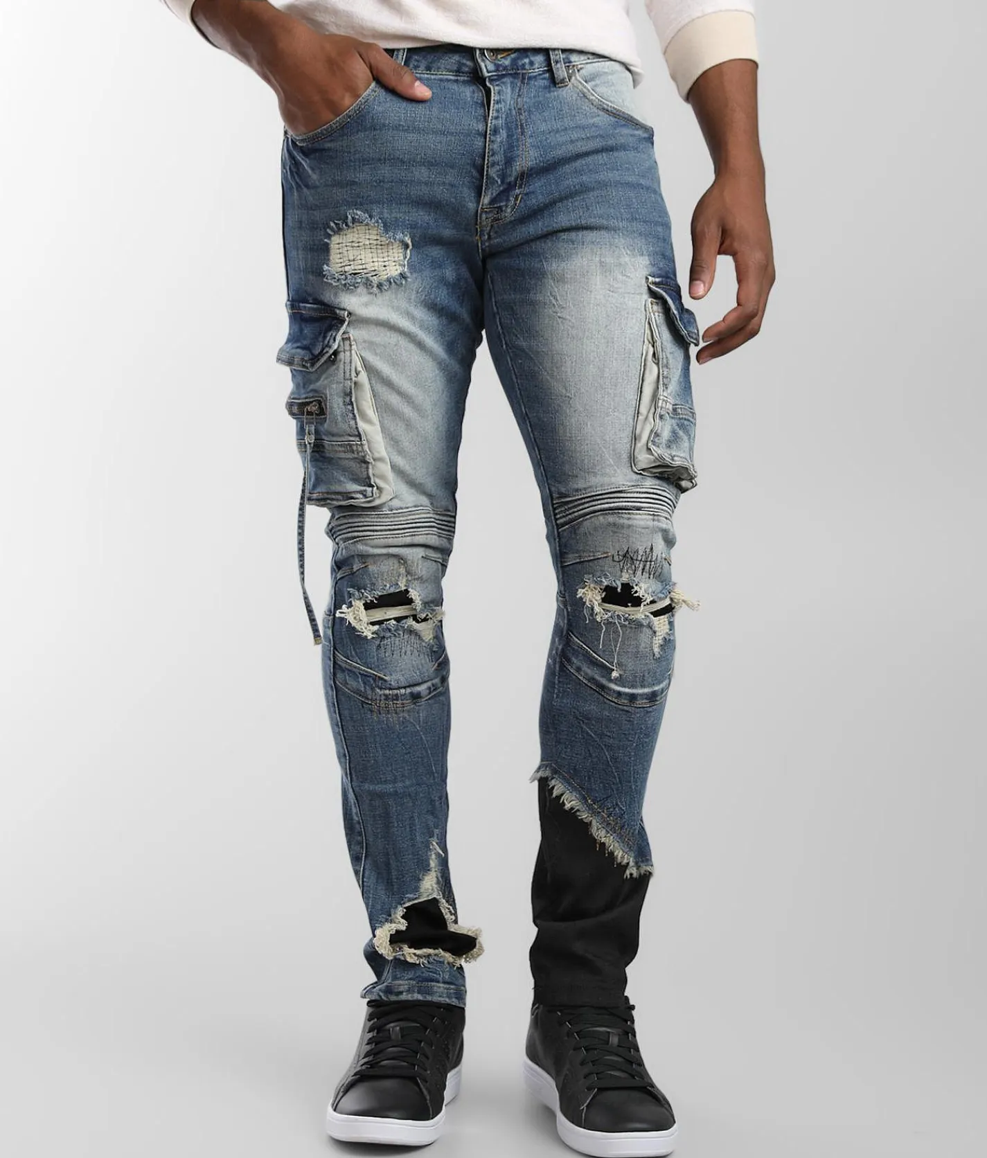 Sale Jeans|Bottoms | Smoke Rise® Taper Cargo Stretch Jean Elysian Blue
