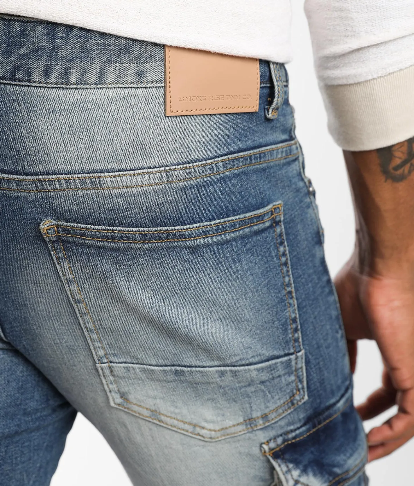 Sale Jeans|Bottoms | Smoke Rise® Taper Cargo Stretch Jean Elysian Blue