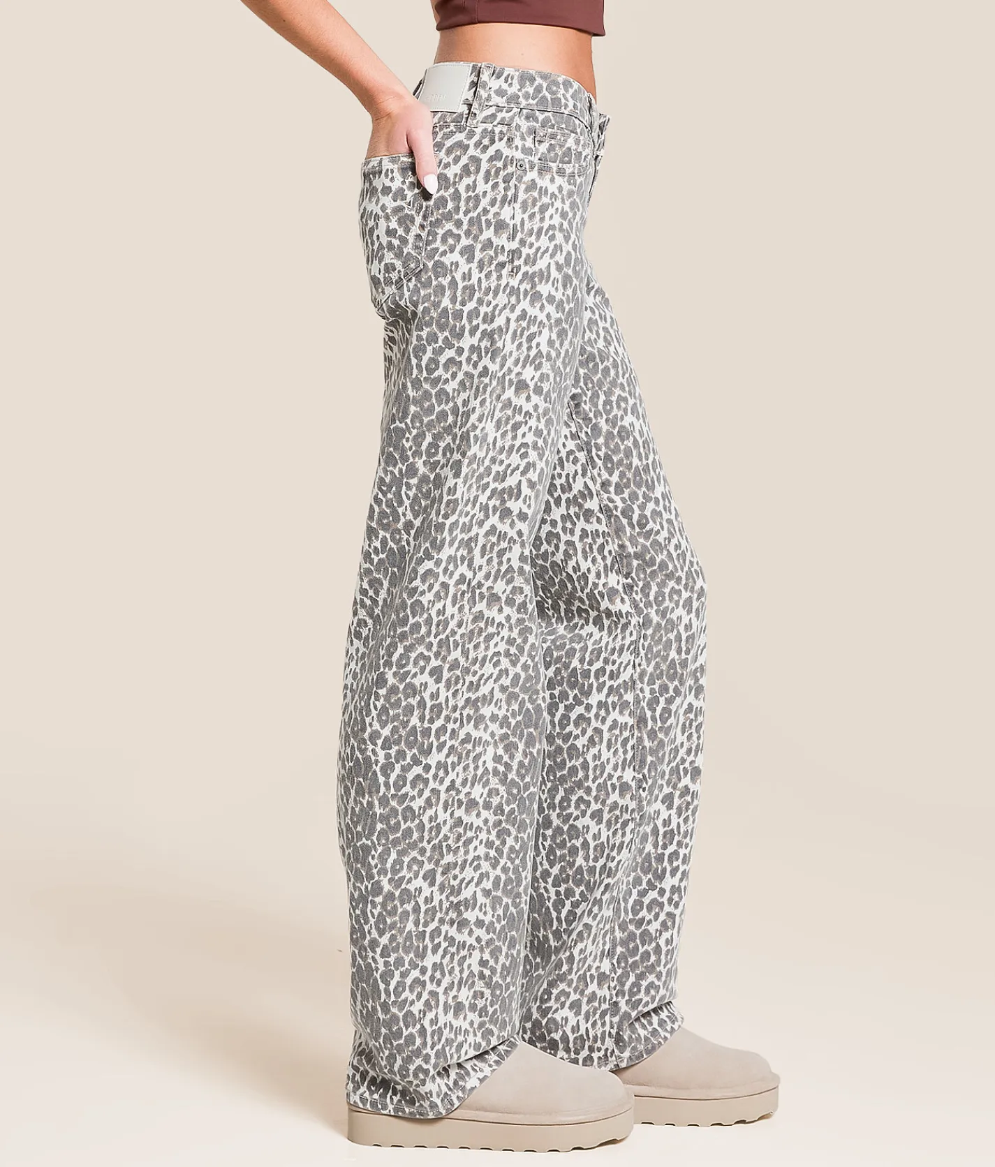 Bottoms | HIDDEN Tatum Print Dad Stretch Jean Leopard