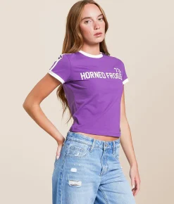 Tops | HYPE AND VICE TCU Horned Frogs Baby Cropped T-Shirt Purple