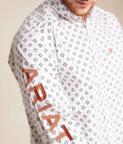 Tops | Ariat Team Jericho Classic Shirt White Orange