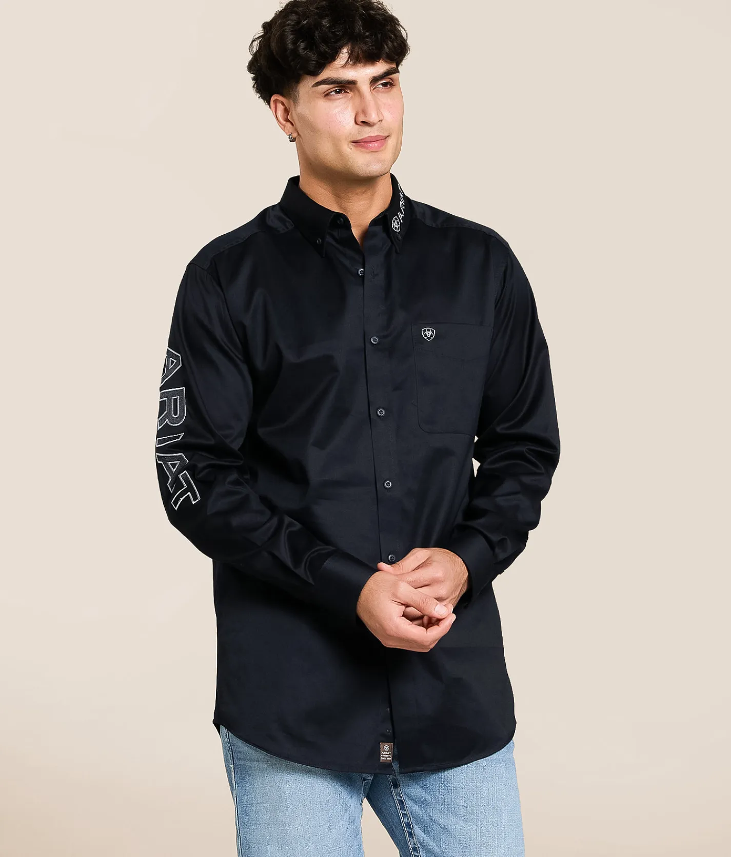 Ariat Team Logo Shirt Black Grey New