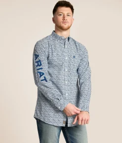 Ariat Team Parks Fitted Shirt Blue Navy Hot