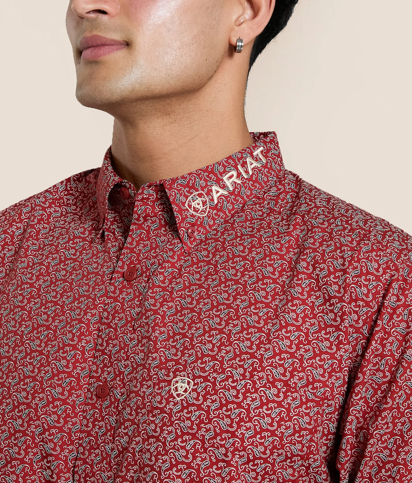 Ariat Team Pearl Shirt Red Beige Online