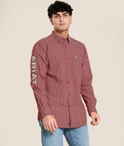 Ariat Team Pearl Shirt Red Beige Online